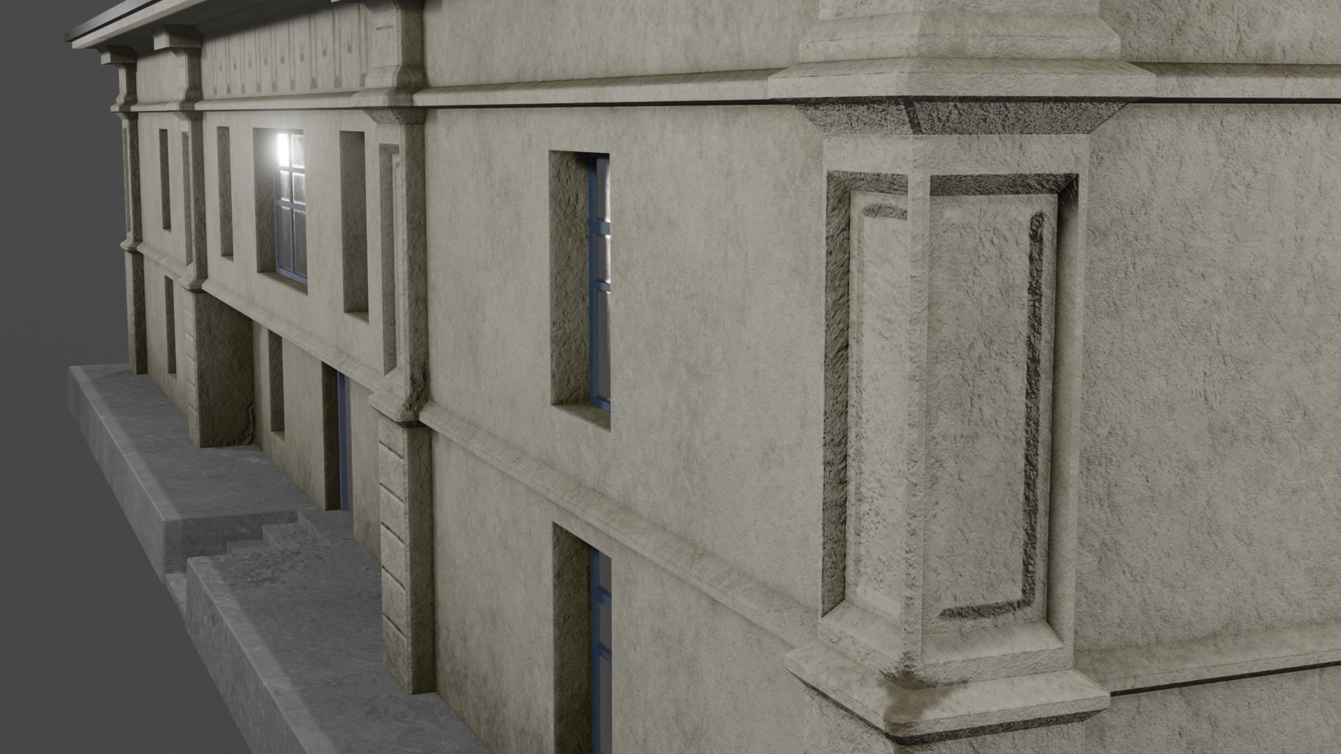 Abandoned hospital Low-poly 3D model_7