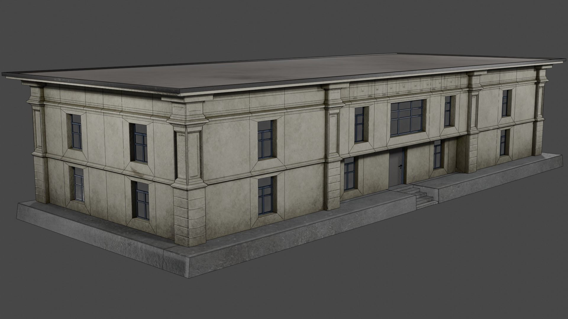 Abandoned hospital Low-poly 3D model_8