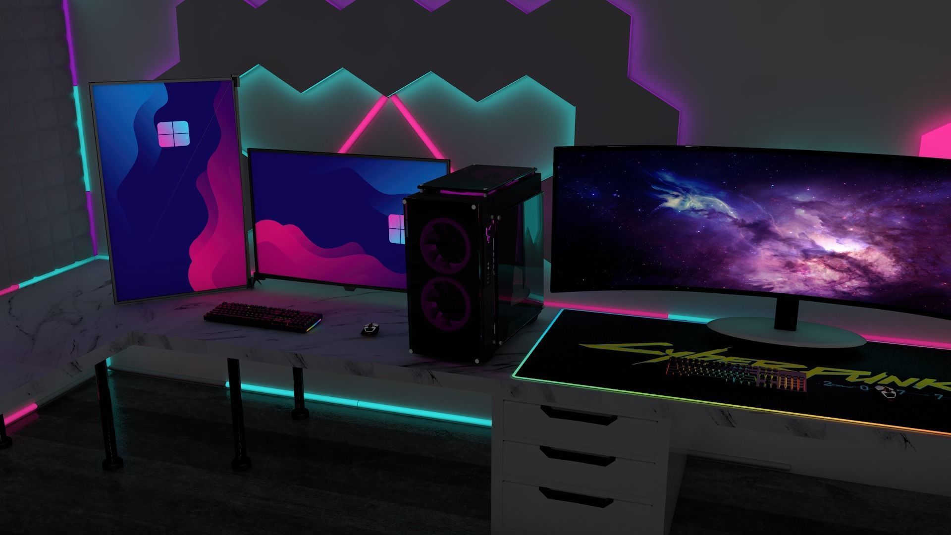 Gaming PC Desktop - Pc Gamer - 3D Model Low-poly 3D model_1