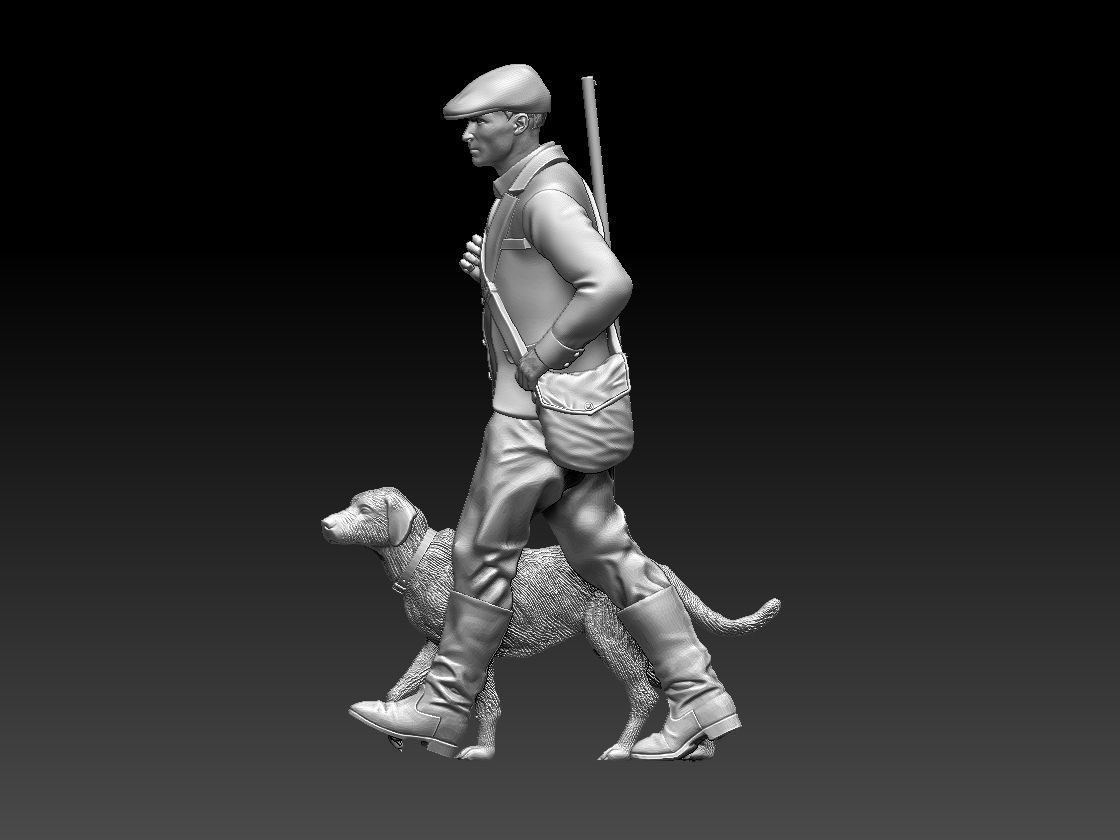 HUNTER AND DOG 3D print model_55