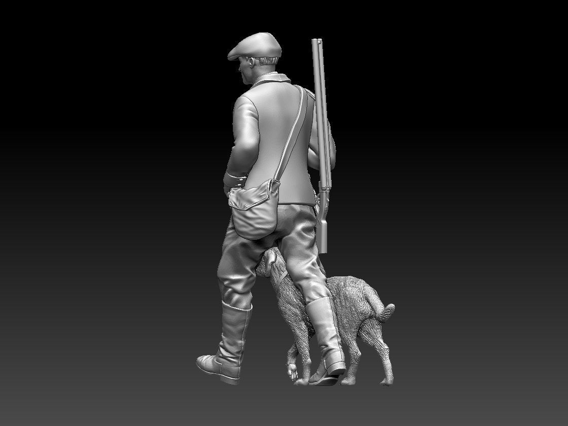 HUNTER AND DOG 3D print model_37