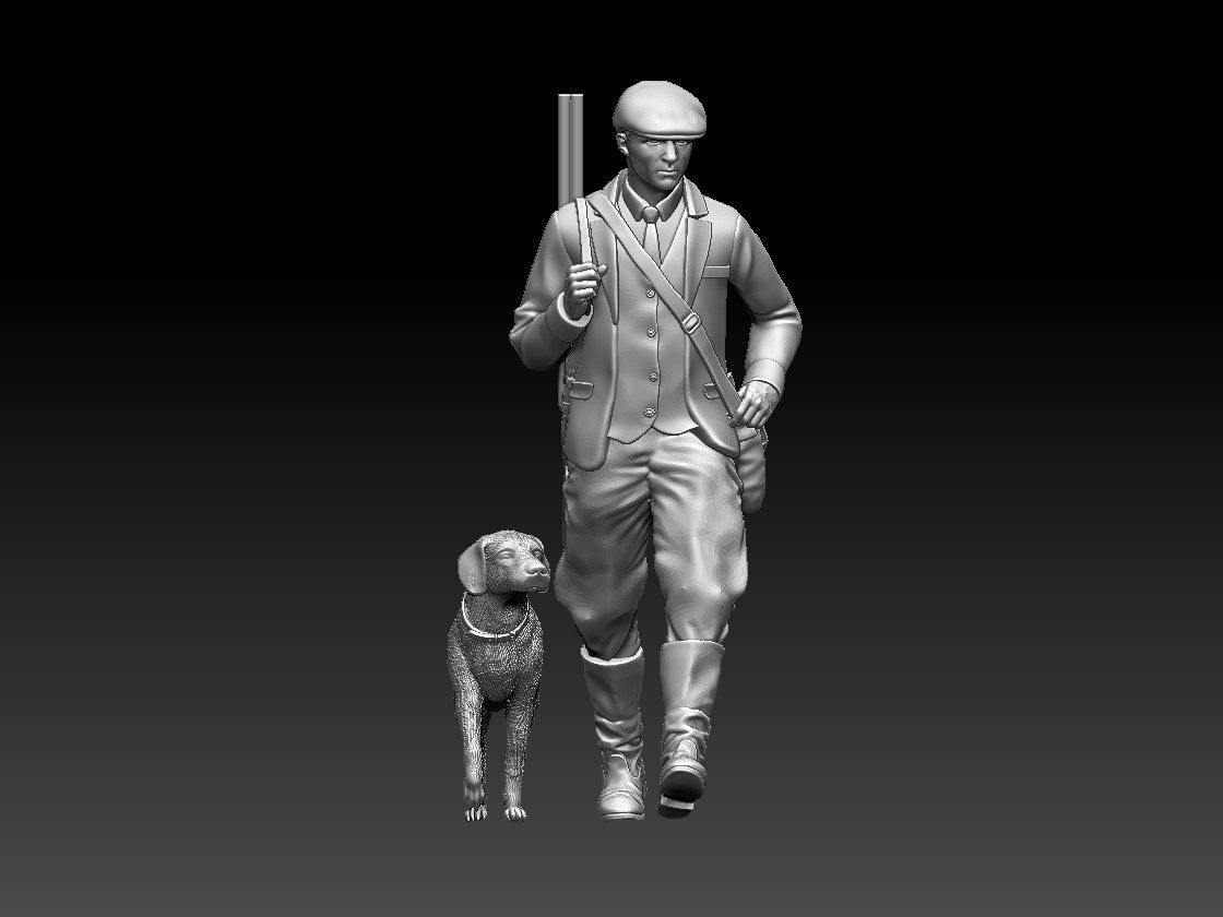 HUNTER AND DOG 3D print model_4