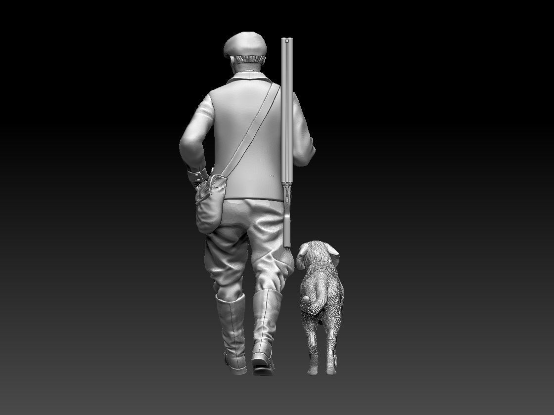 HUNTER AND DOG 3D print model_61