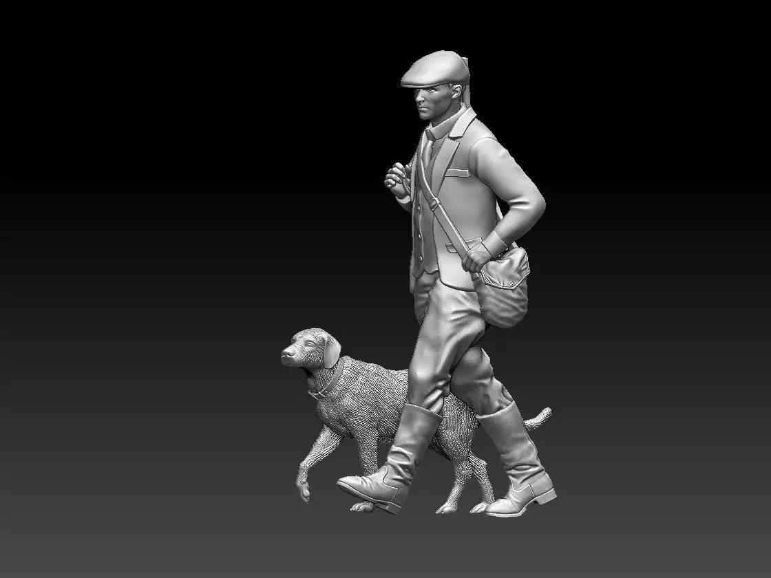 HUNTER AND DOG 3D print model_0