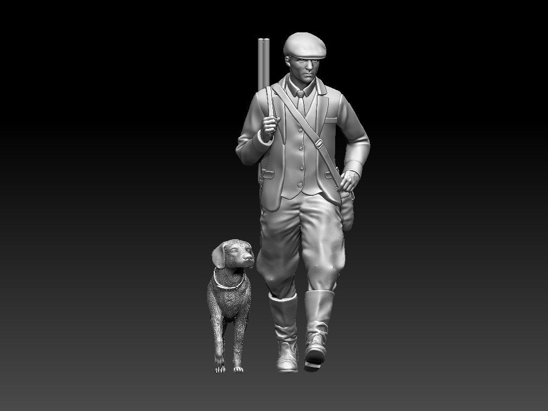 HUNTER AND DOG 3D print model_25