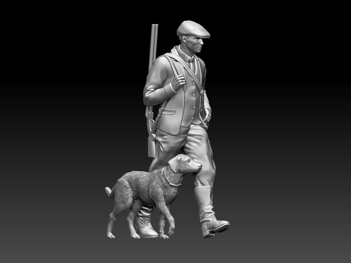 HUNTER AND DOG 3D print model_69
