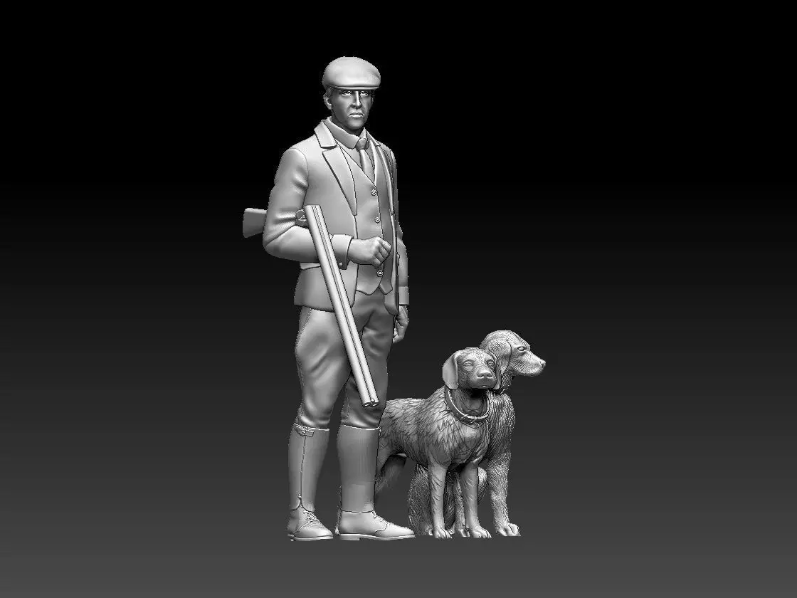 HUNTER AND DOG 3D print model_0