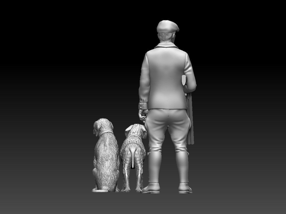 HUNTER AND DOG 3D print model_16