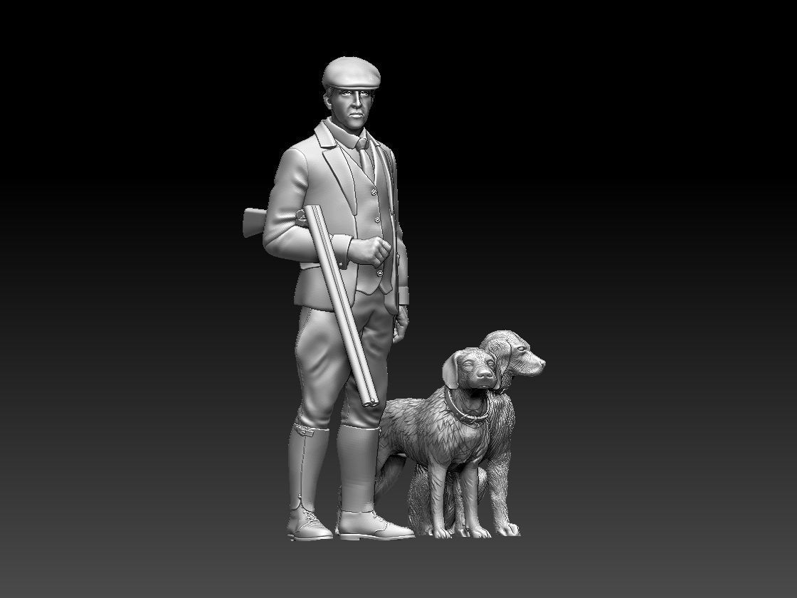 HUNTER AND DOG 3D print model_27
