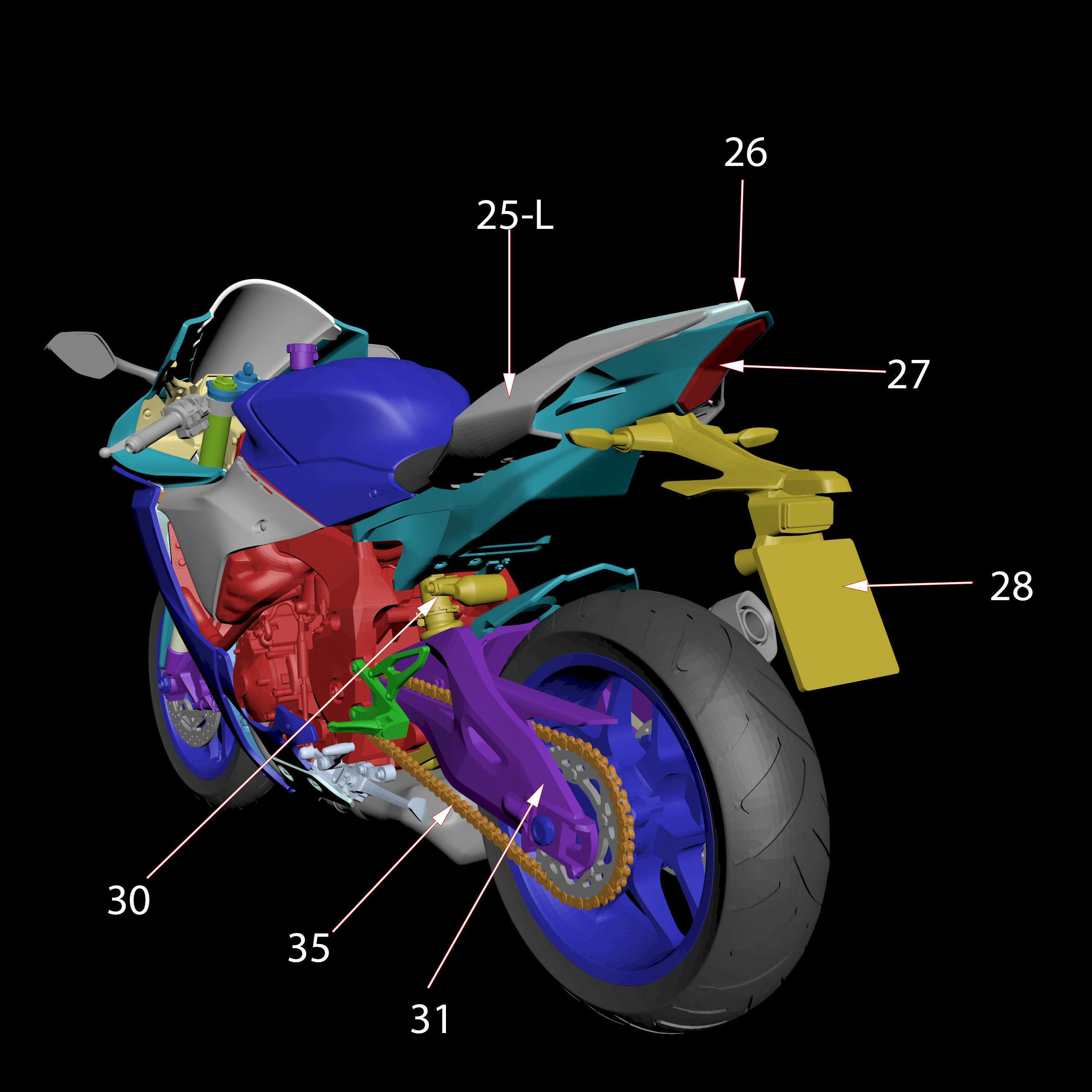 Yamaha YZF R1 2020 3D Model Ready to Print STL File 3D print model_7