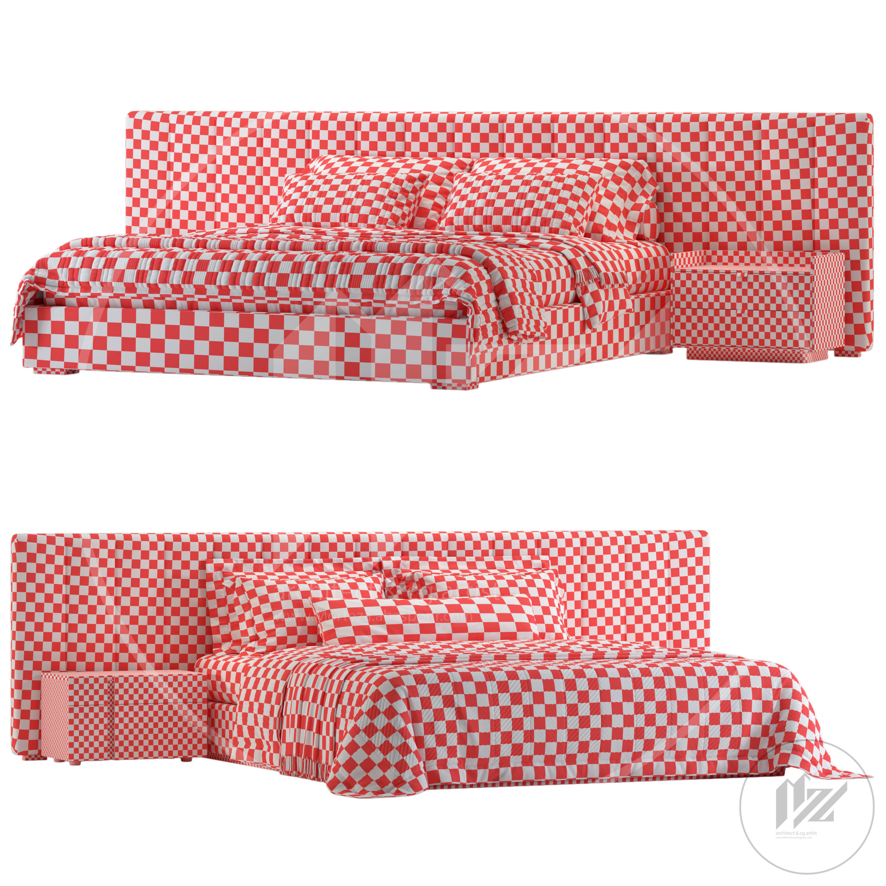 RH MODENA PANEL VERTICAL Bed 3D model_4