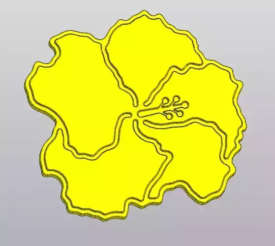 Hibiscus Cup coaster 3D print model