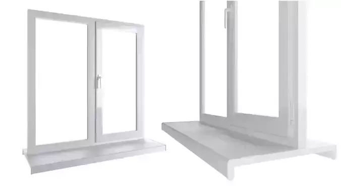 Plastic window - white 3D model