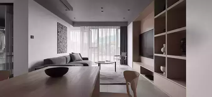 Modern apartment interior design 3d model 3D model