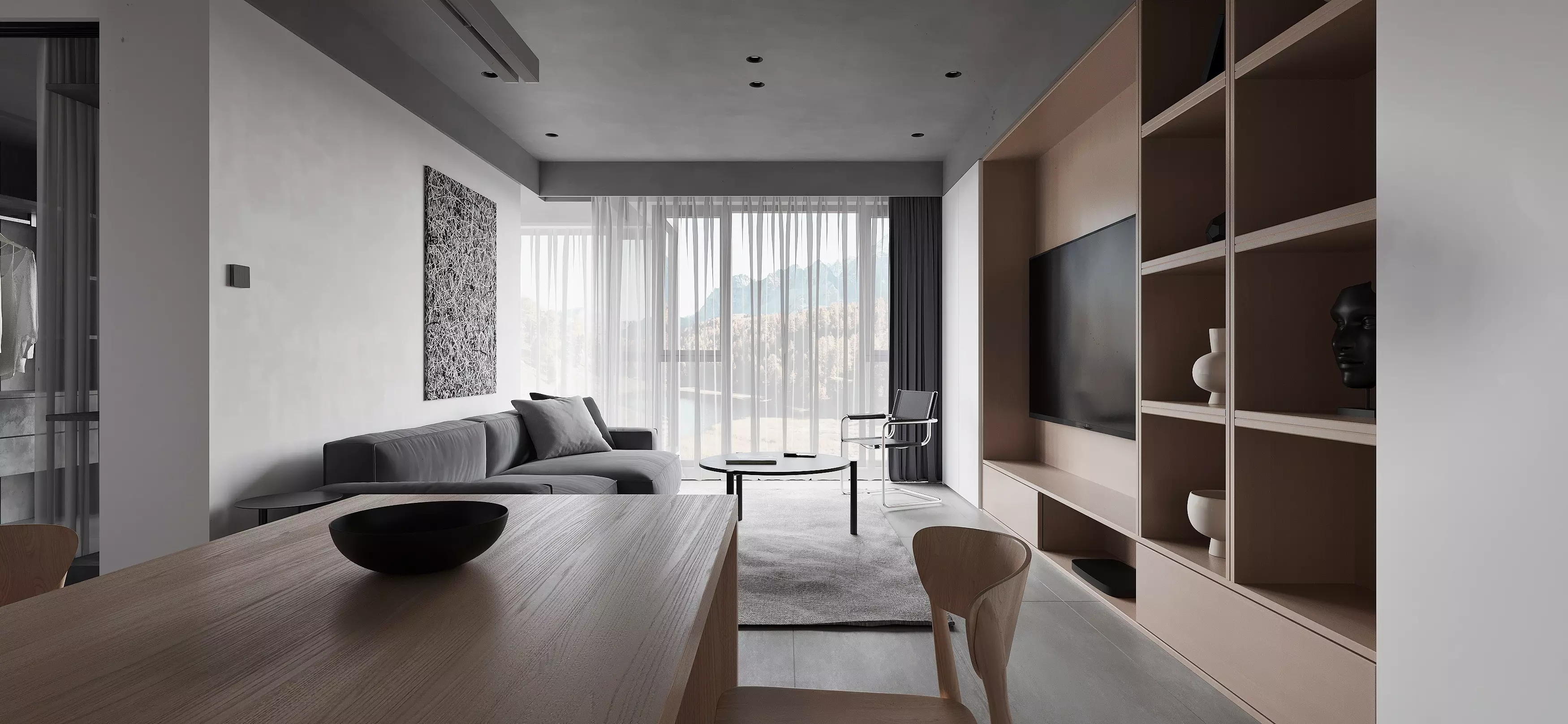 Modern apartment interior design 3d model 3D model_0