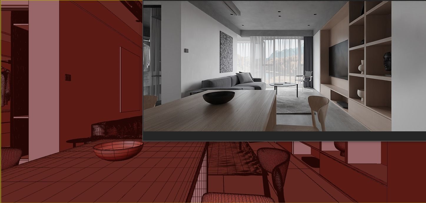 Modern apartment interior design 3d model 3D model_12