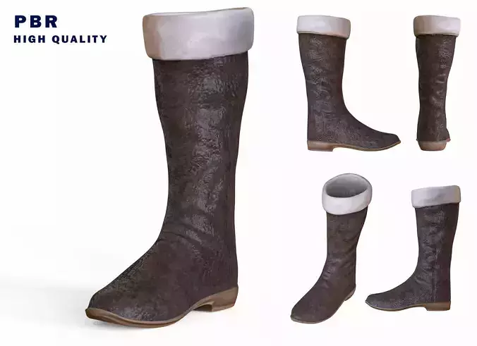 Cowboy Boots Low-poly 3D model