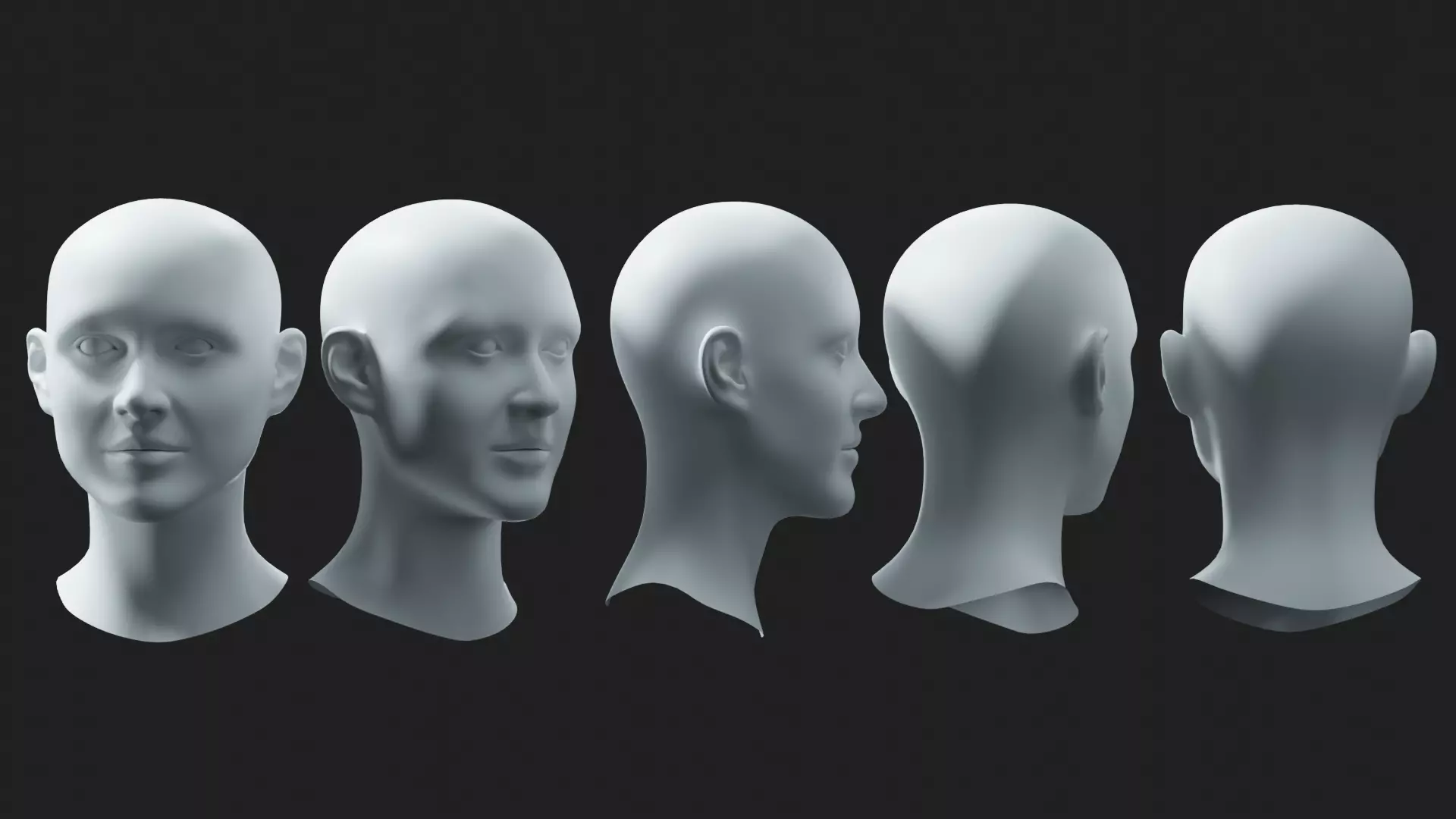 Female Head Basemesh 3D model_0