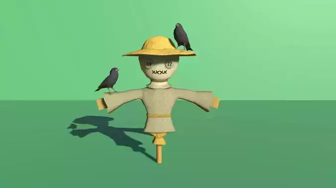 Cartoon style Scarecrow Game model