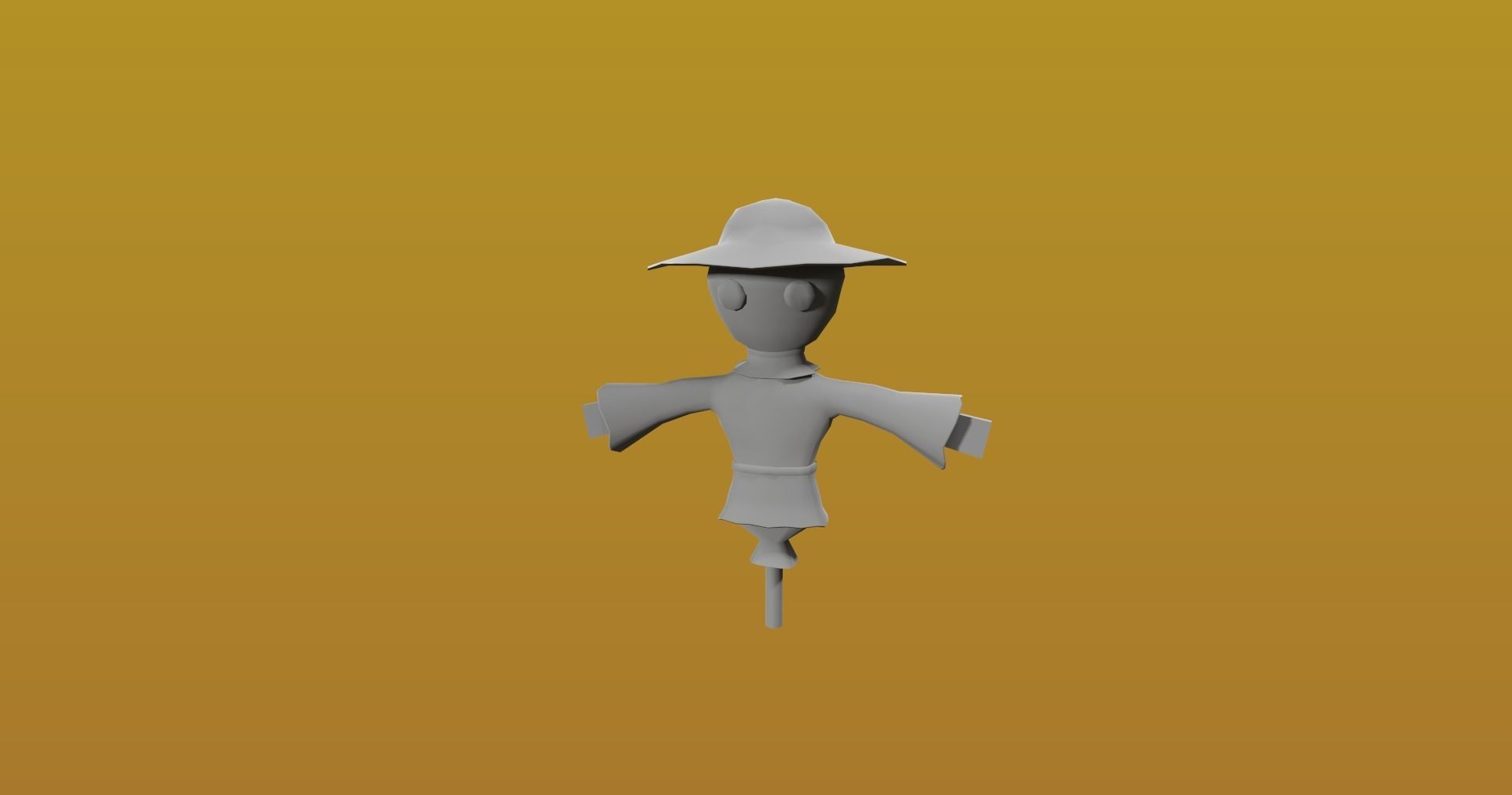Cartoon style Scarecrow Game model Low-poly 3D model_3