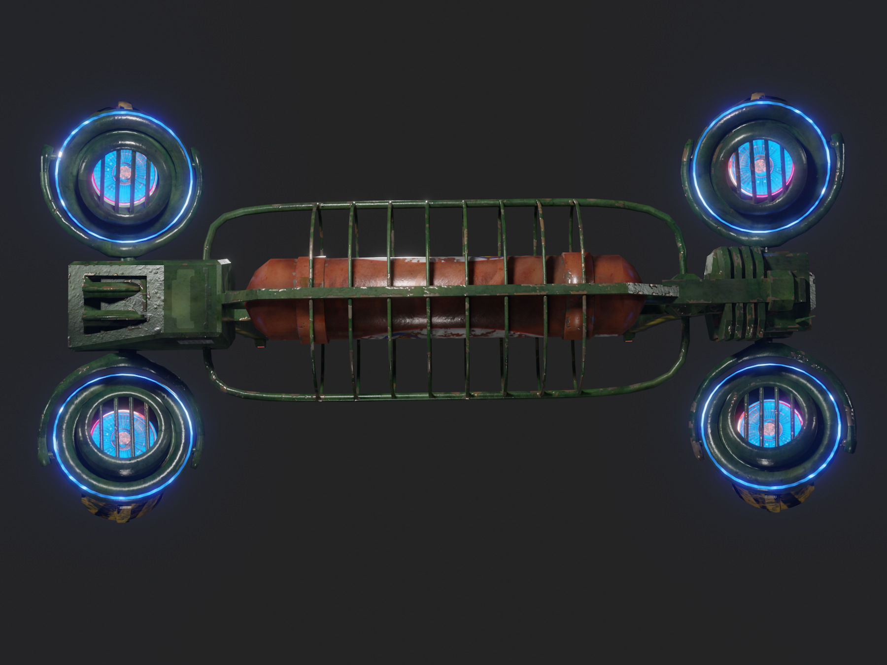 Sci Fi Advertising Drone Low-poly 3D model_6