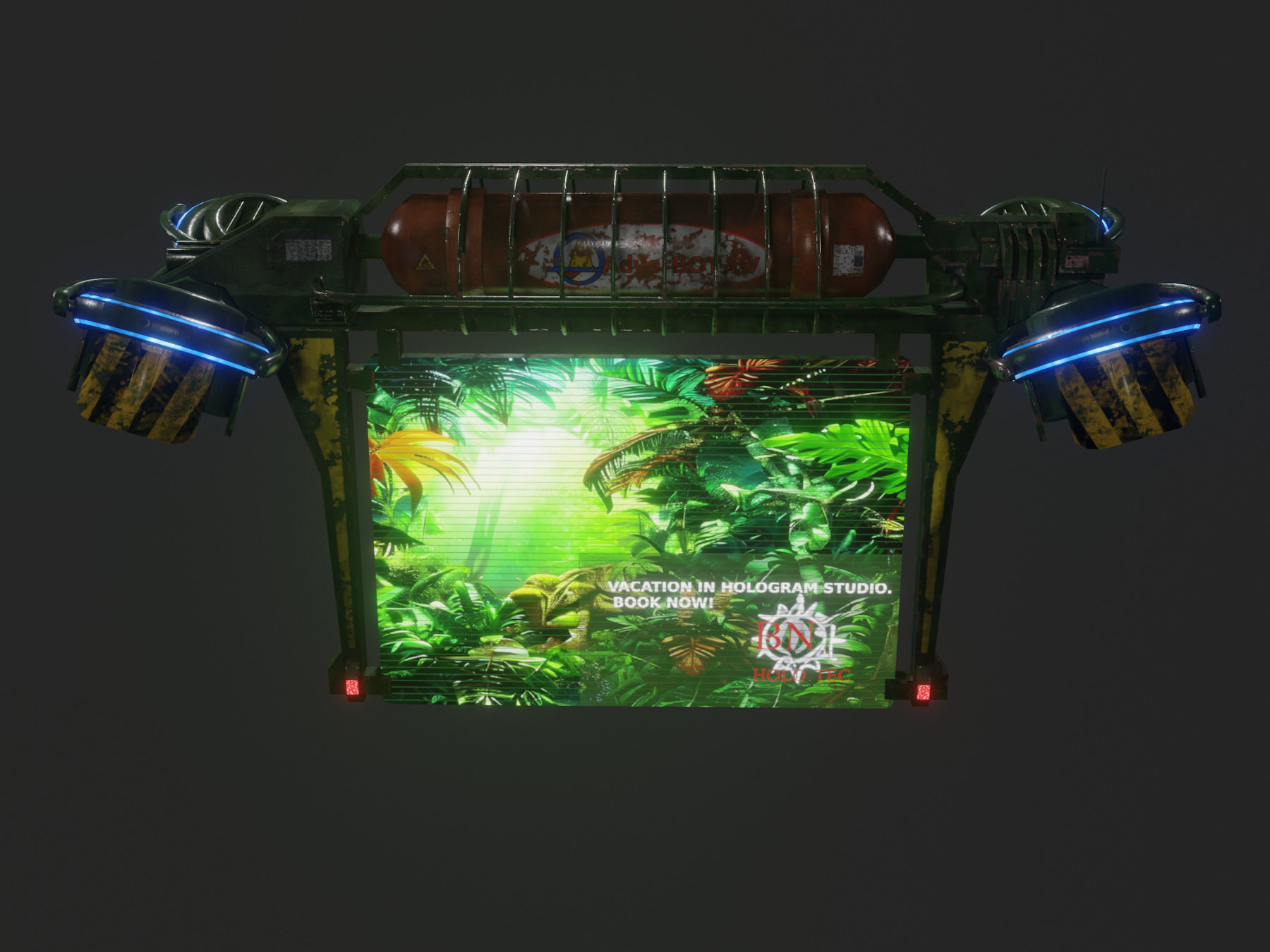 Sci Fi Advertising Drone Low-poly 3D model_4