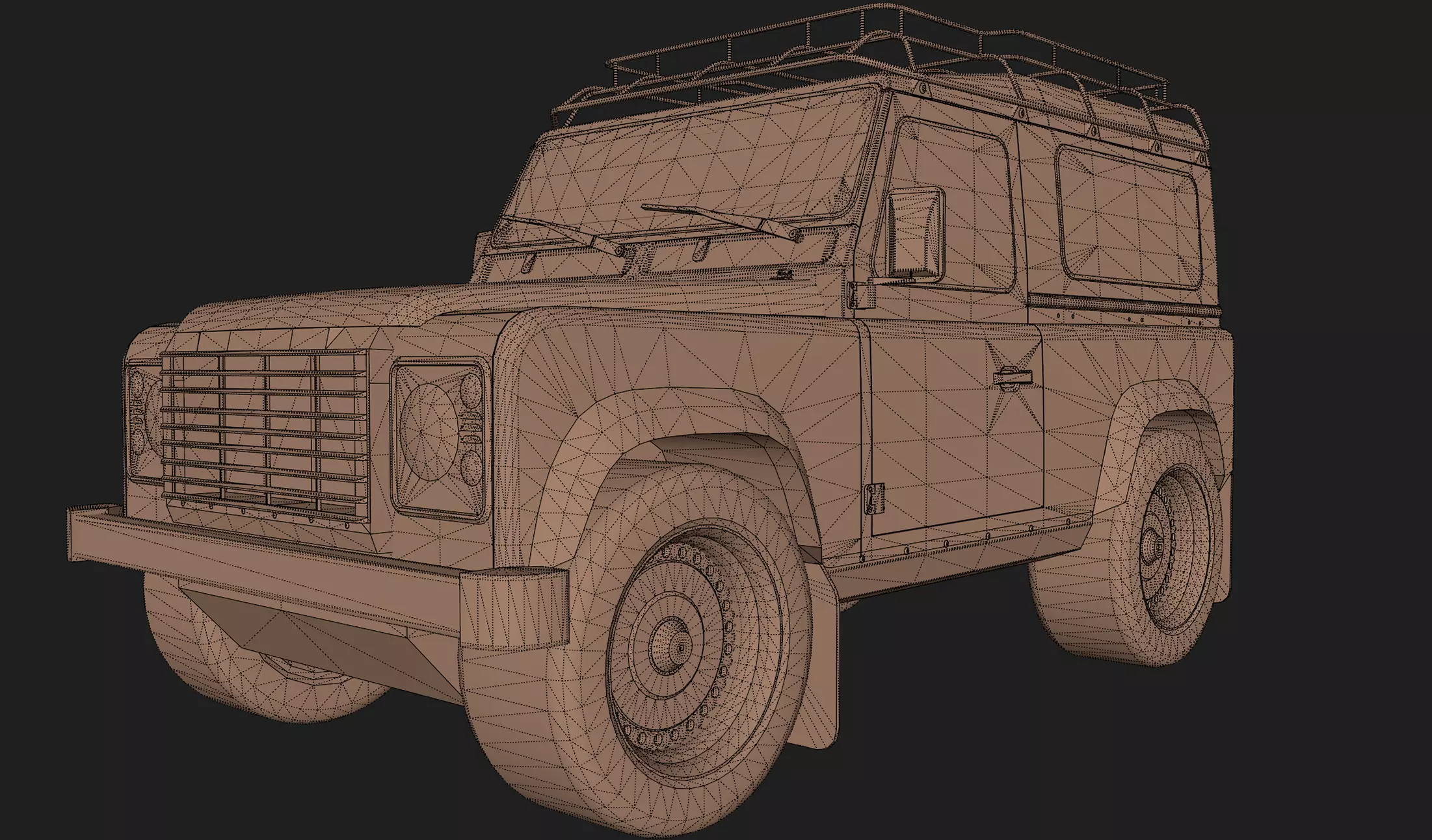 Land Rover Defender 90TD Low-poly 3D model