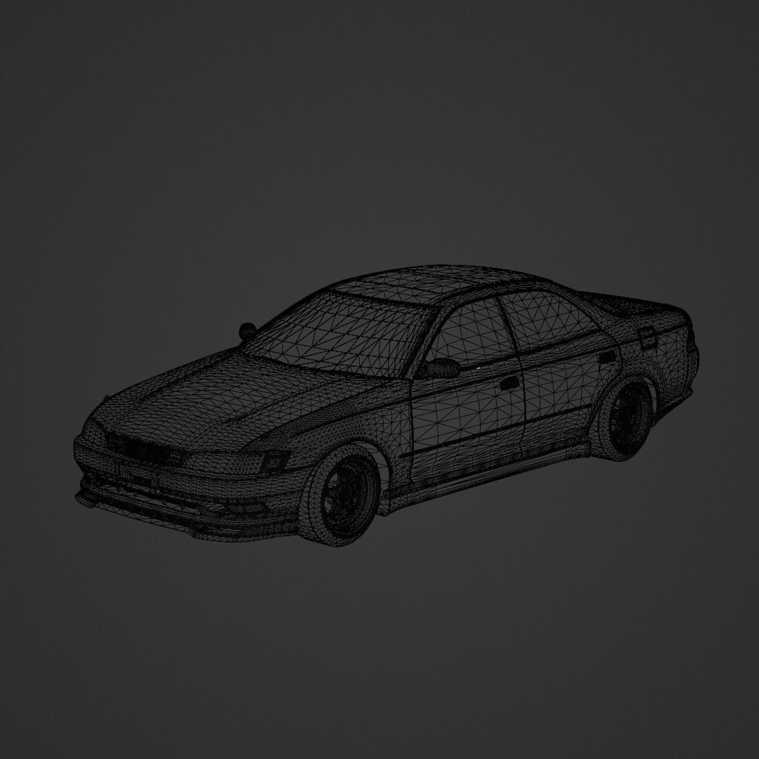 Toyota Mark II Tourer V JZX90 1993 Low-poly 3D model_7