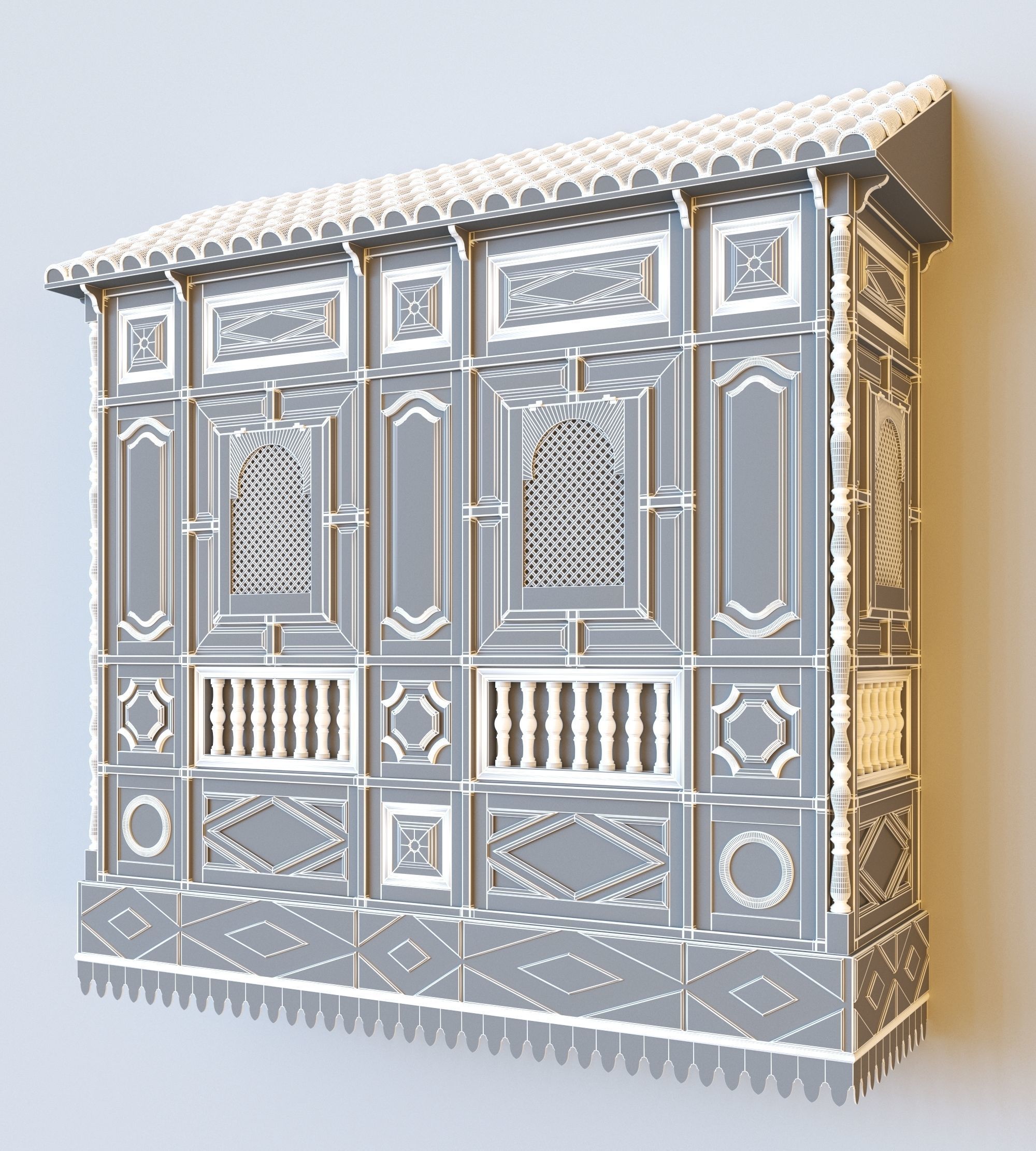 Tunisian Style Mashrabiah - Window 3D model_3