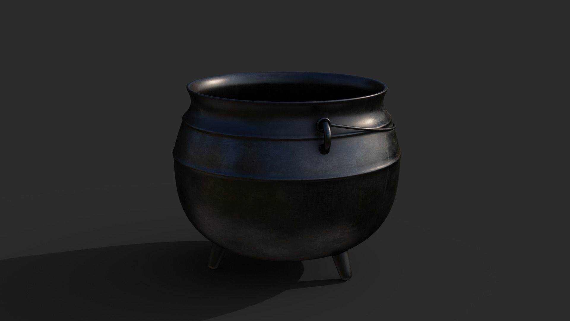 Cauldron Low-poly 3D model_4