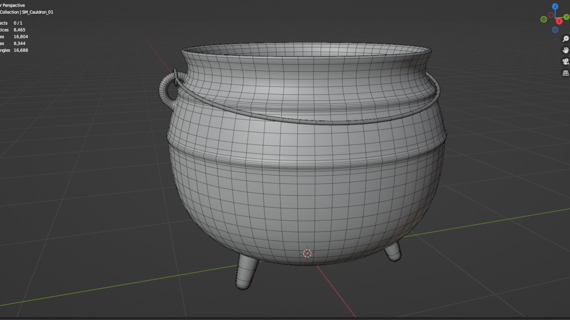 Cauldron Low-poly 3D model_9