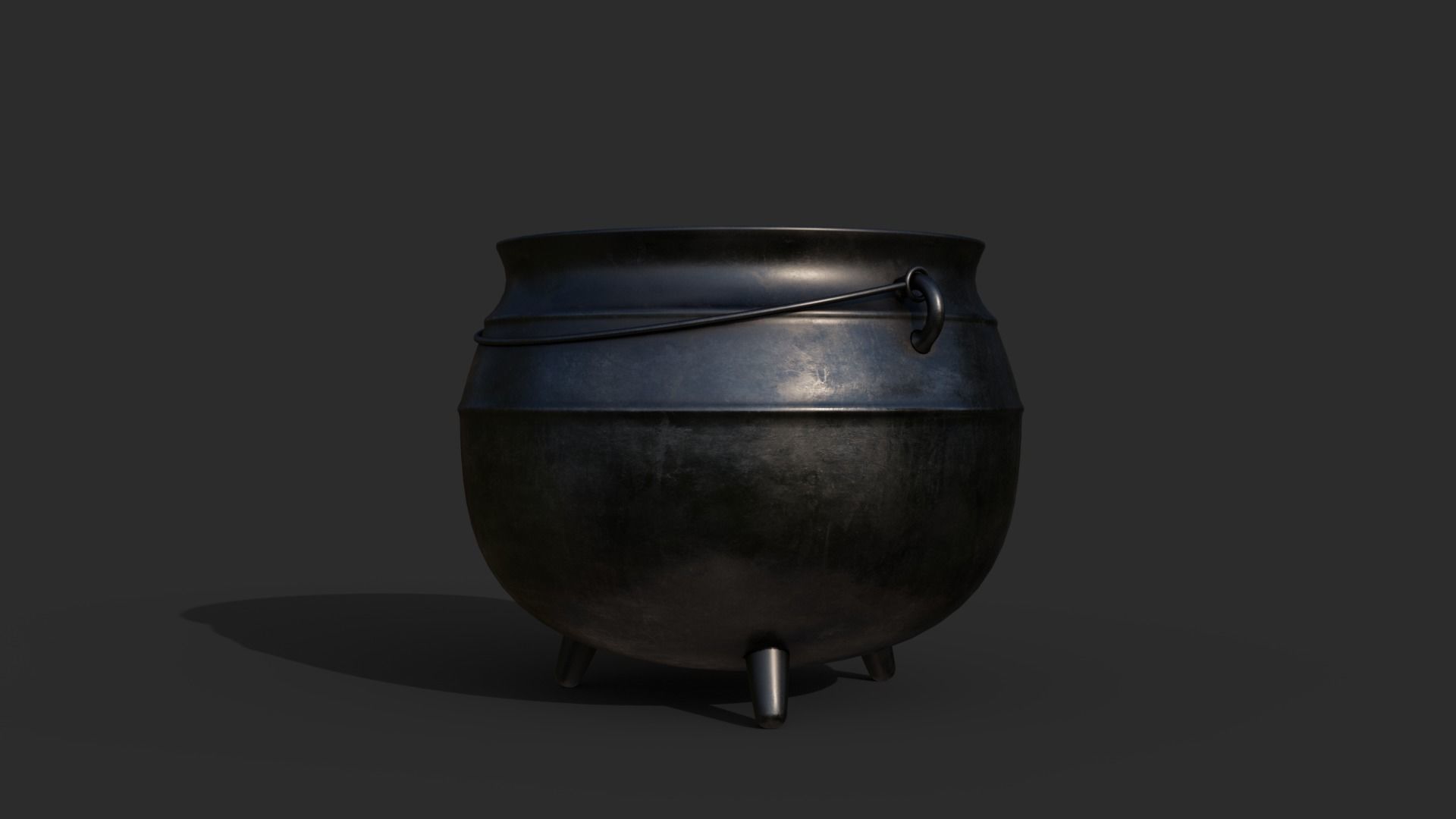 Cauldron Low-poly 3D model_2