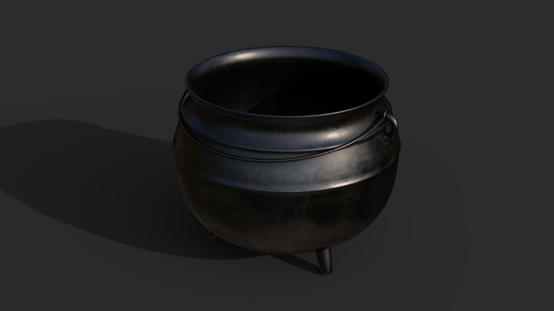 Cauldron Low-poly 3D model_3