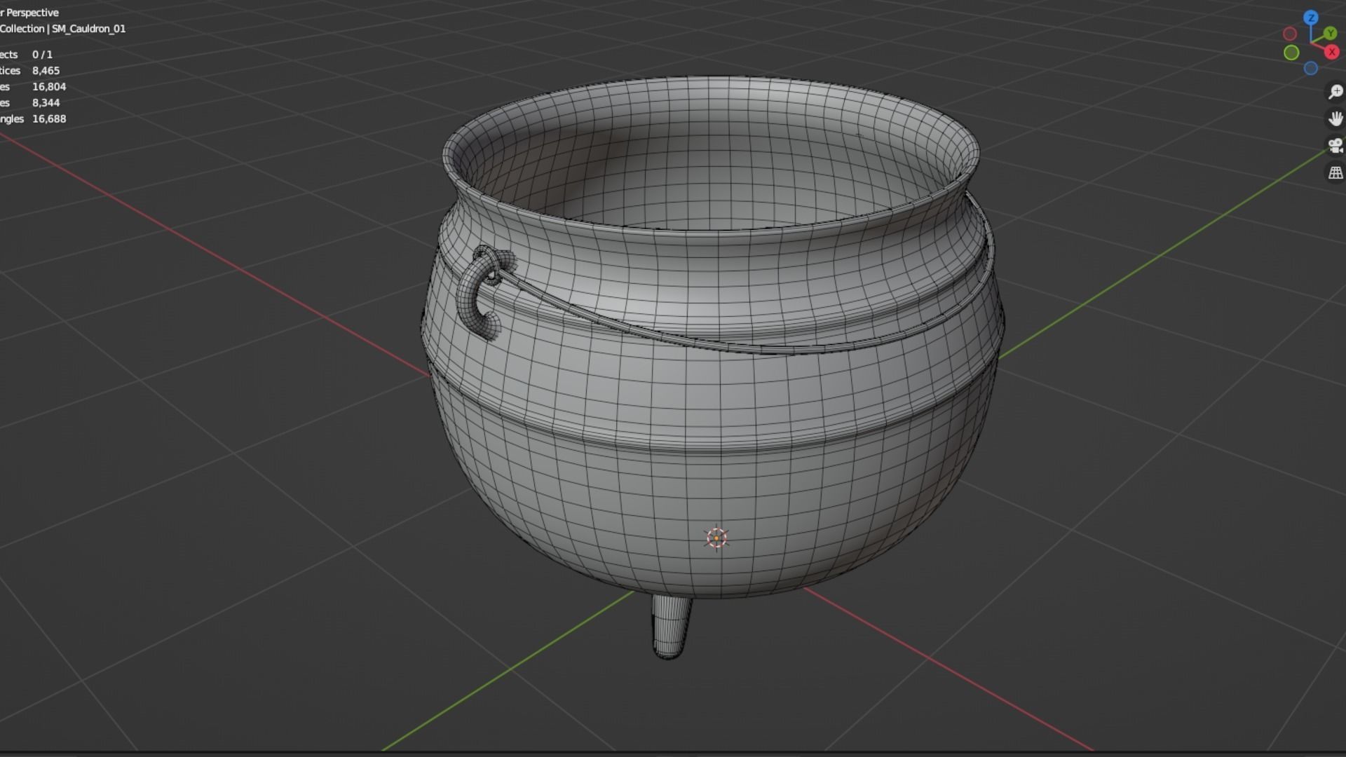 Cauldron Low-poly 3D model_10