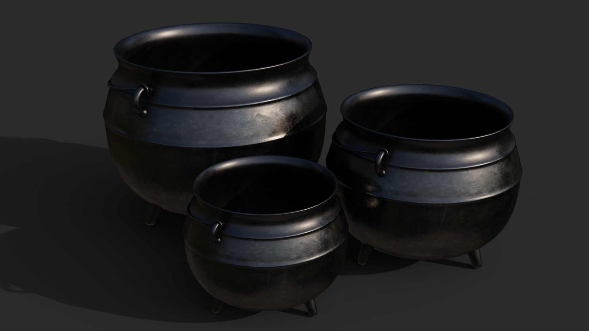 Cauldron Low-poly 3D model_1