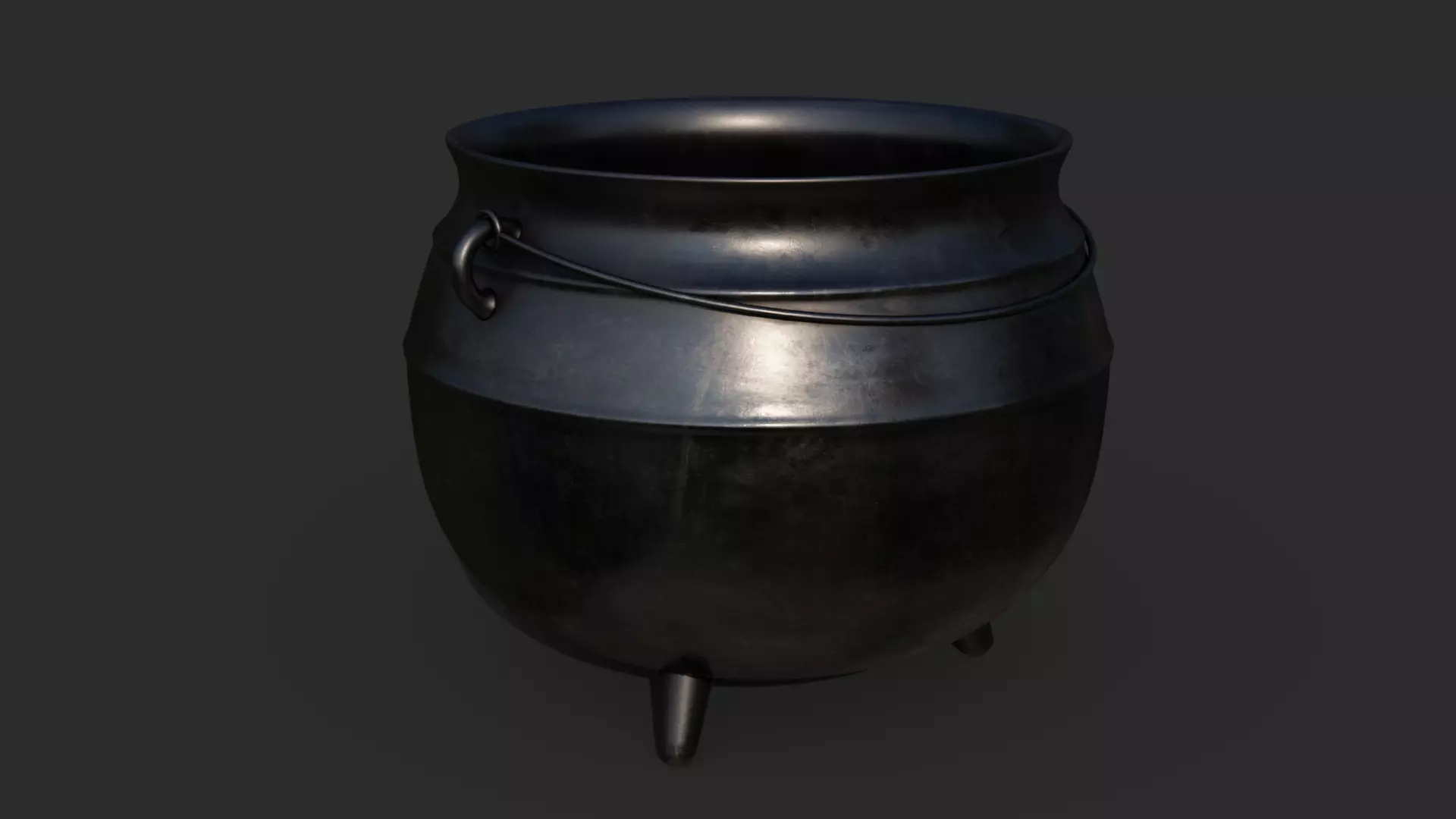 Cauldron Low-poly 3D model_0