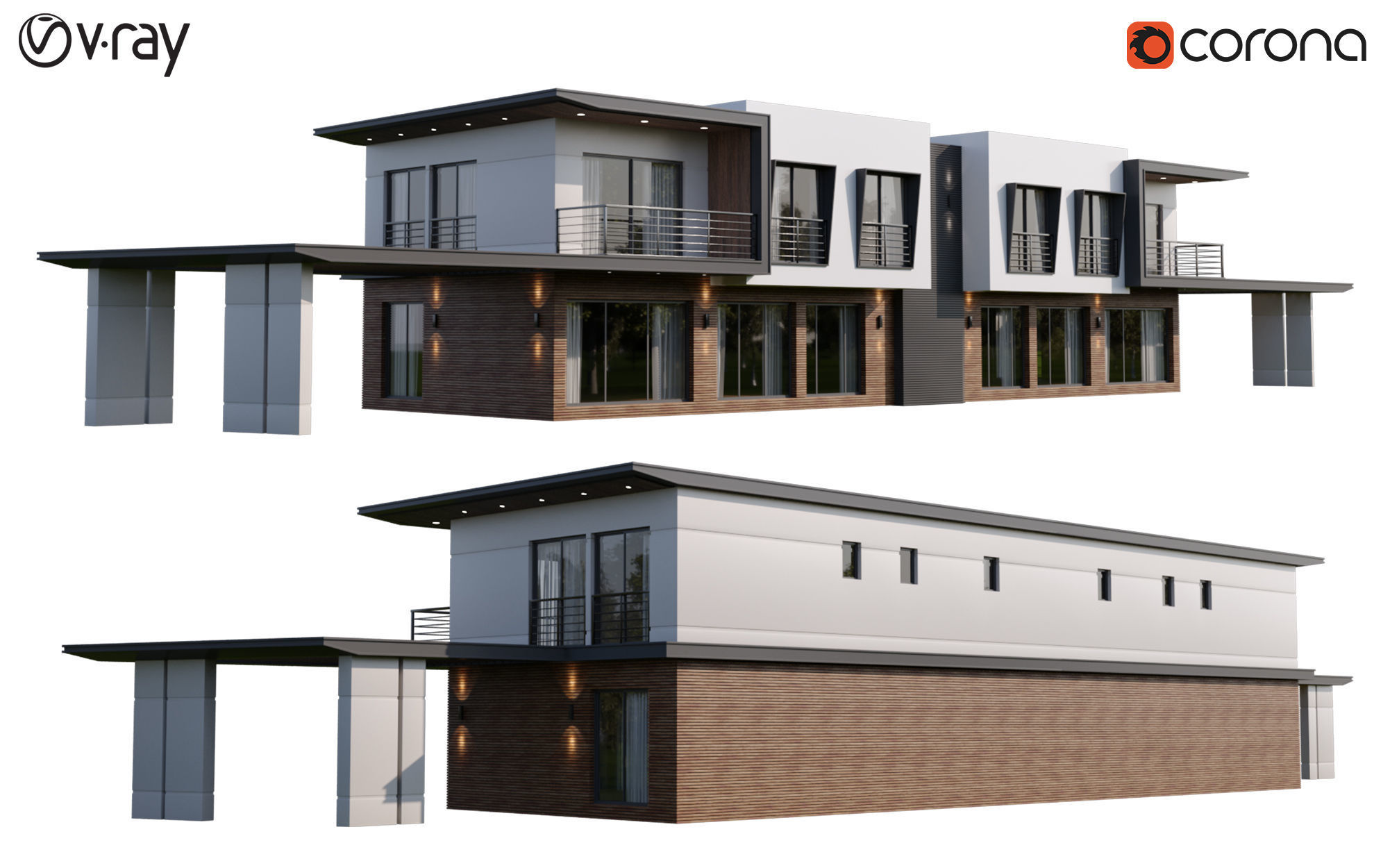 Modern Villas 1 3D model_9