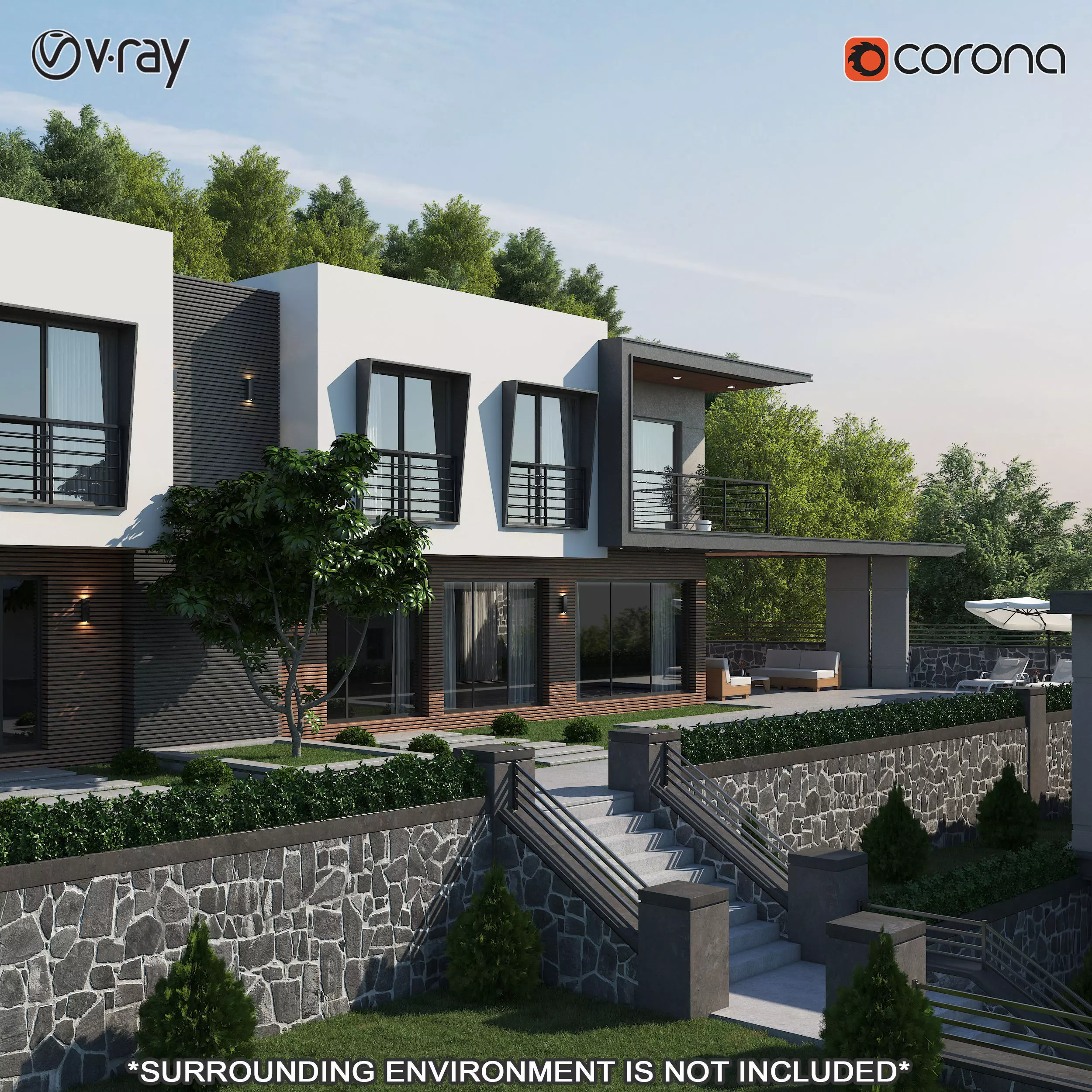 Modern Villas 1 3D model_0