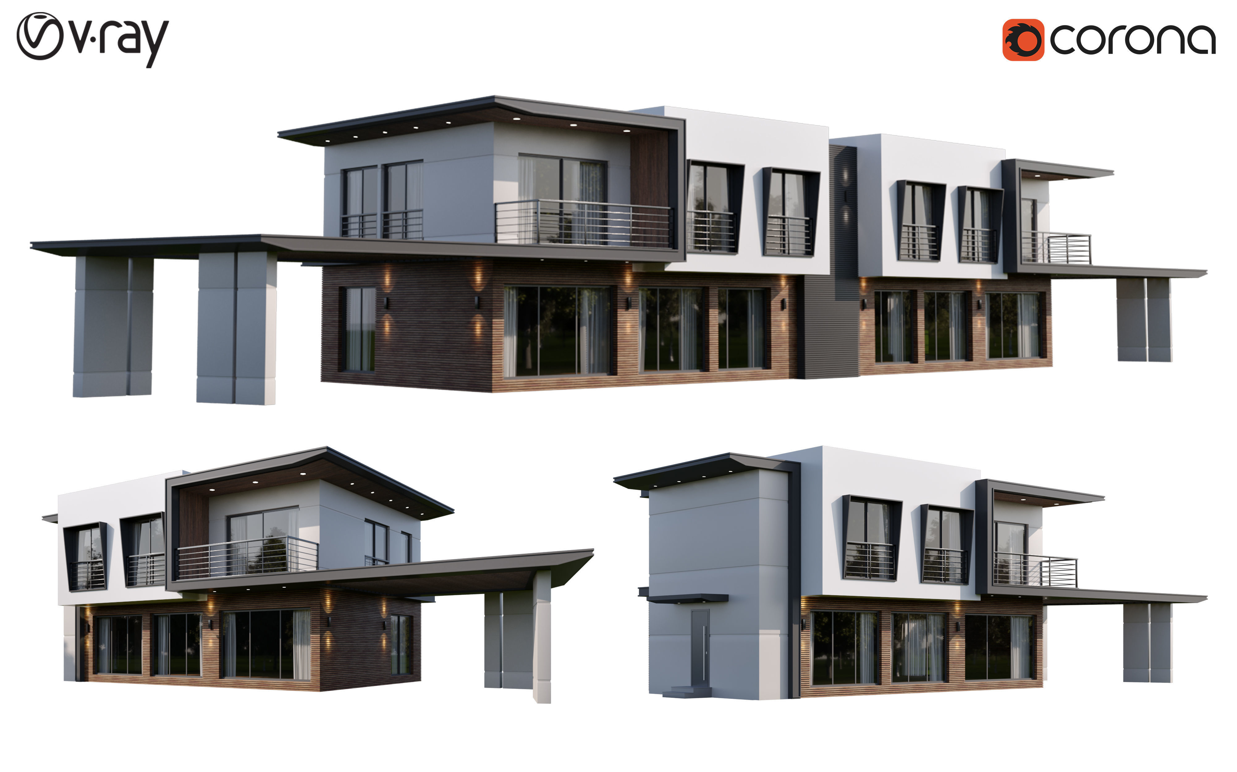 Modern Villas 1 3D model_1