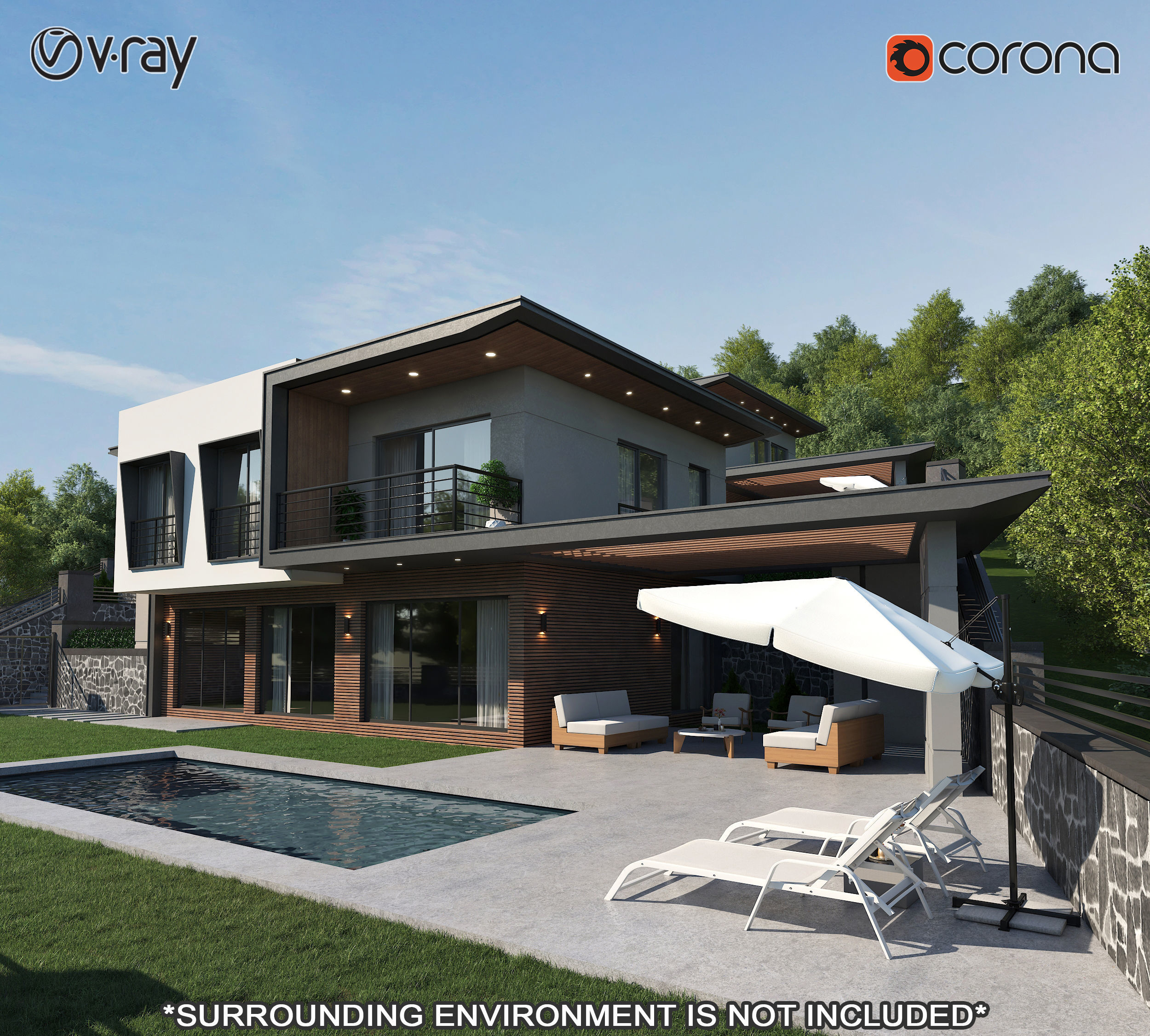 Modern Villas 1 3D model_4