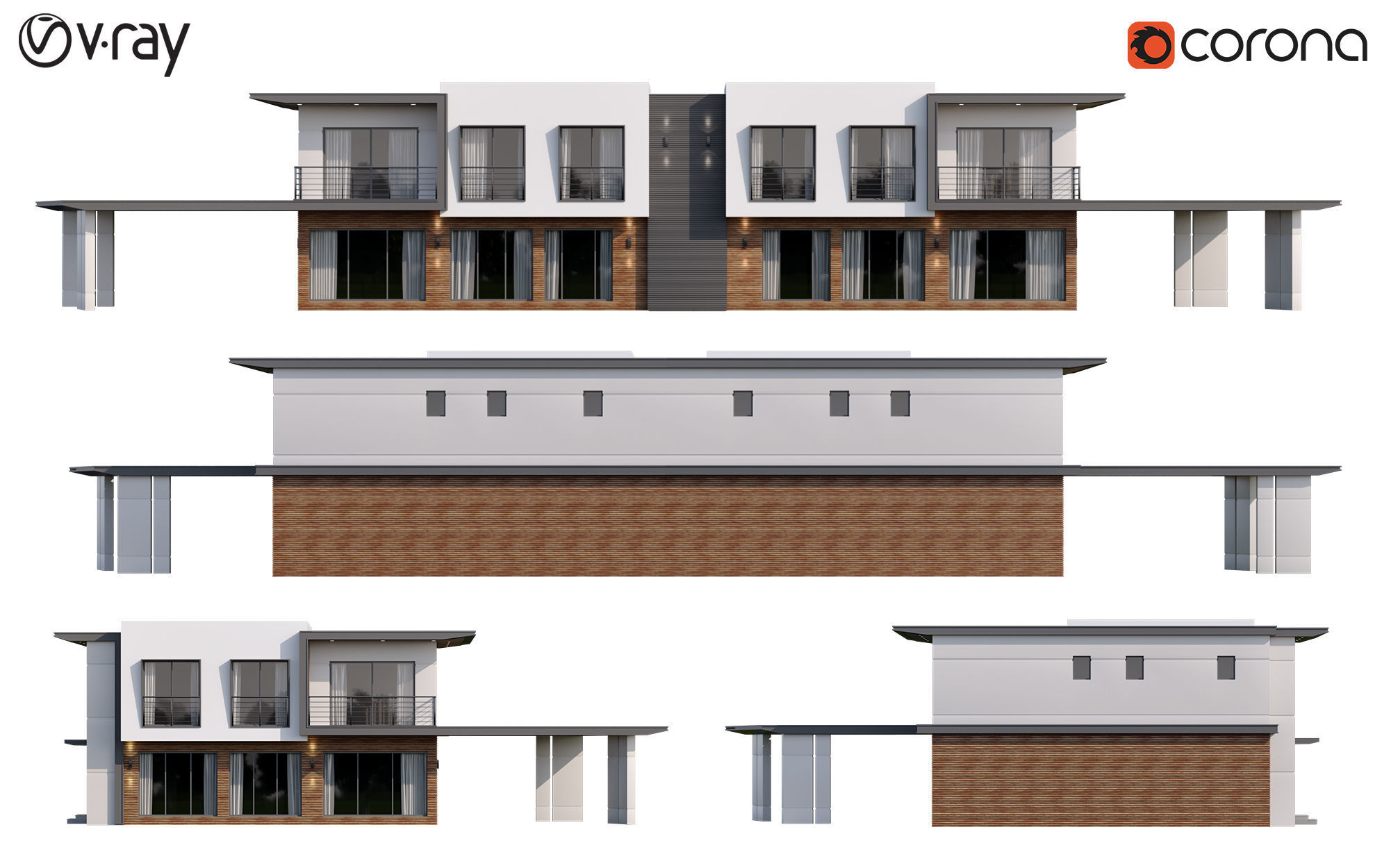 Modern Villas 1 3D model_12