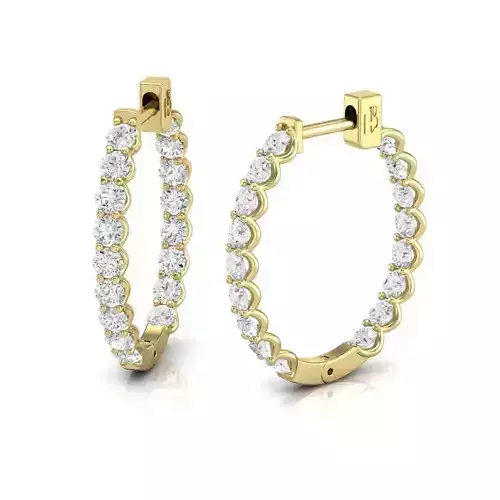 Hoop Earrings Oval shape 3ct