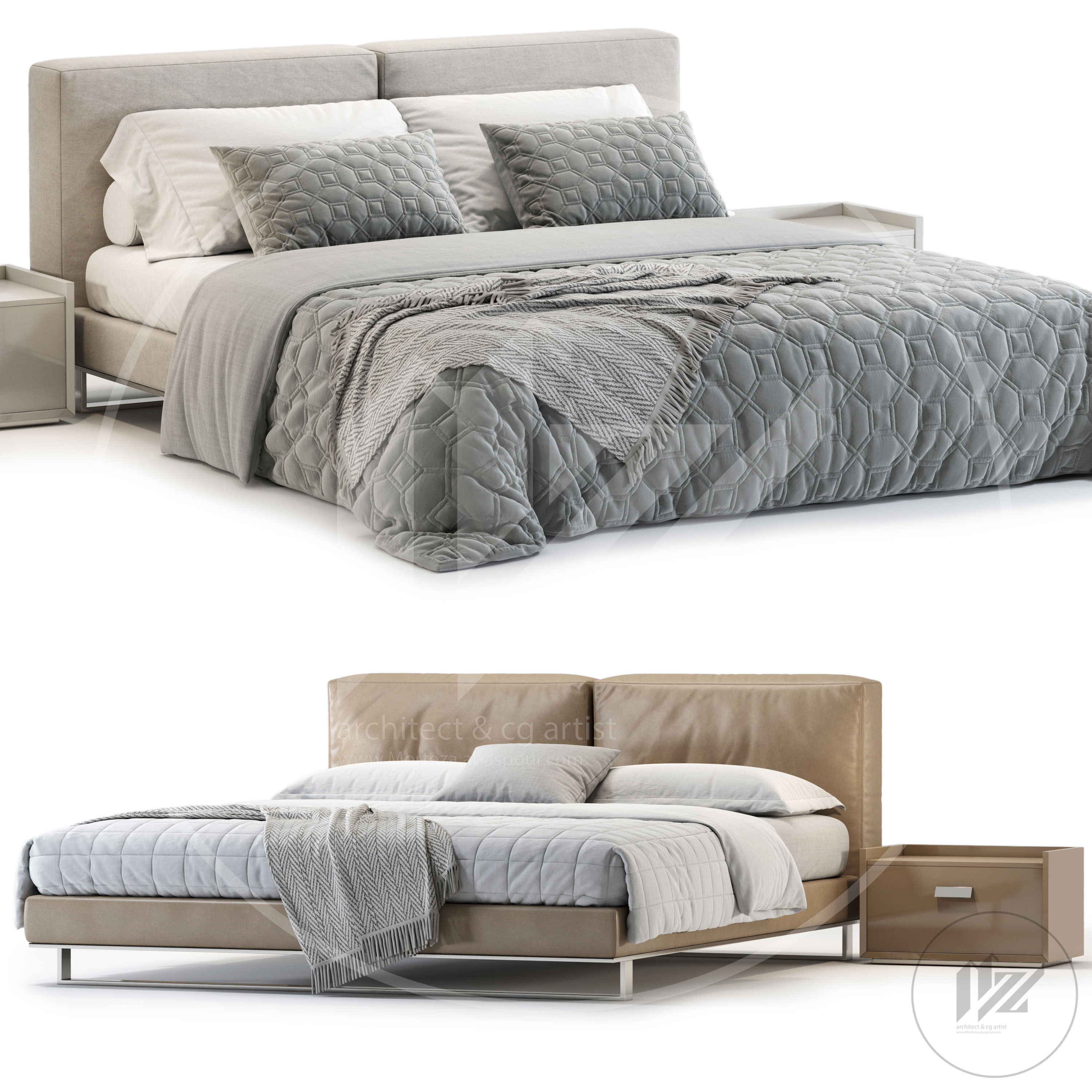 Alivar Echo Bed 3D model_1