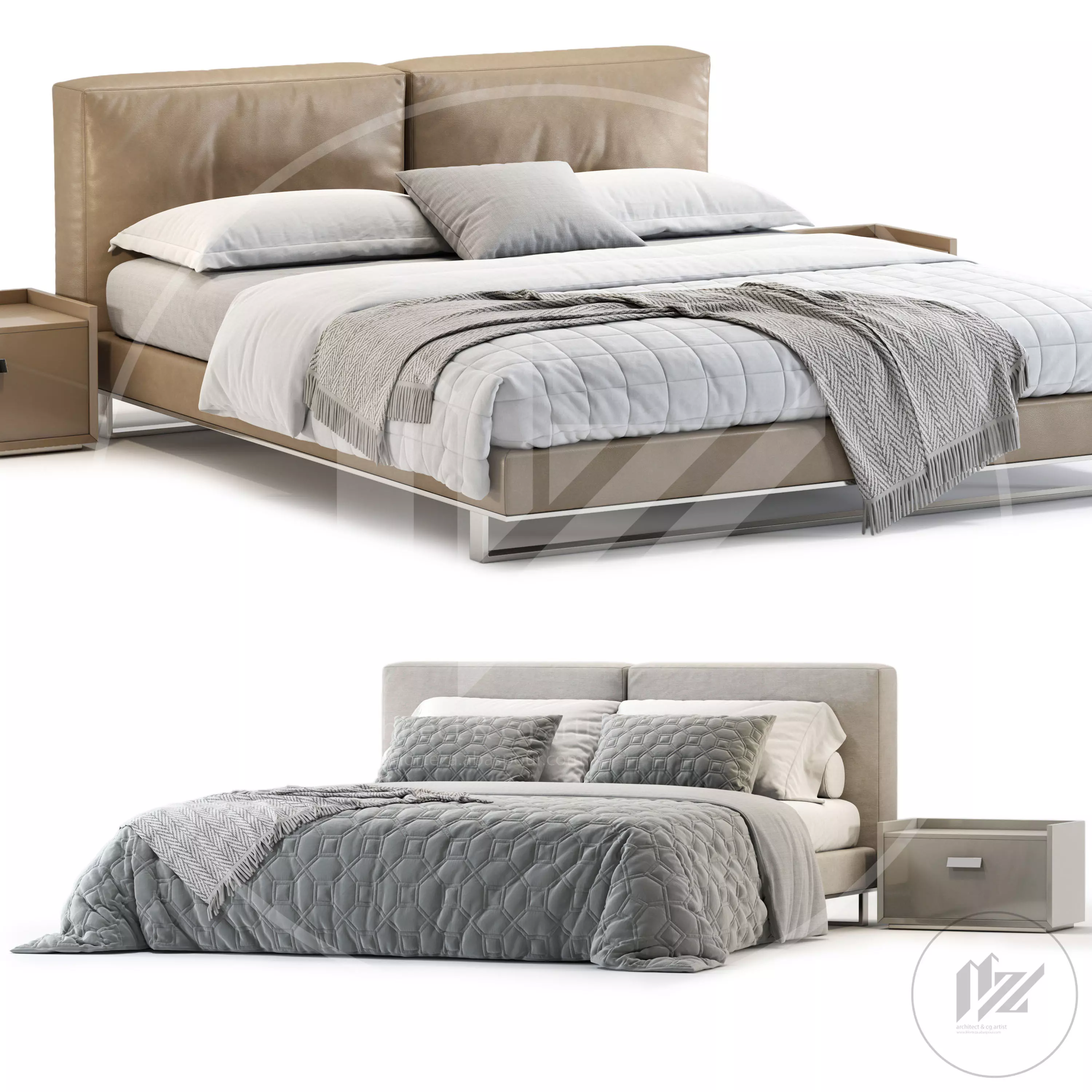 Alivar Echo Bed 3D model_0