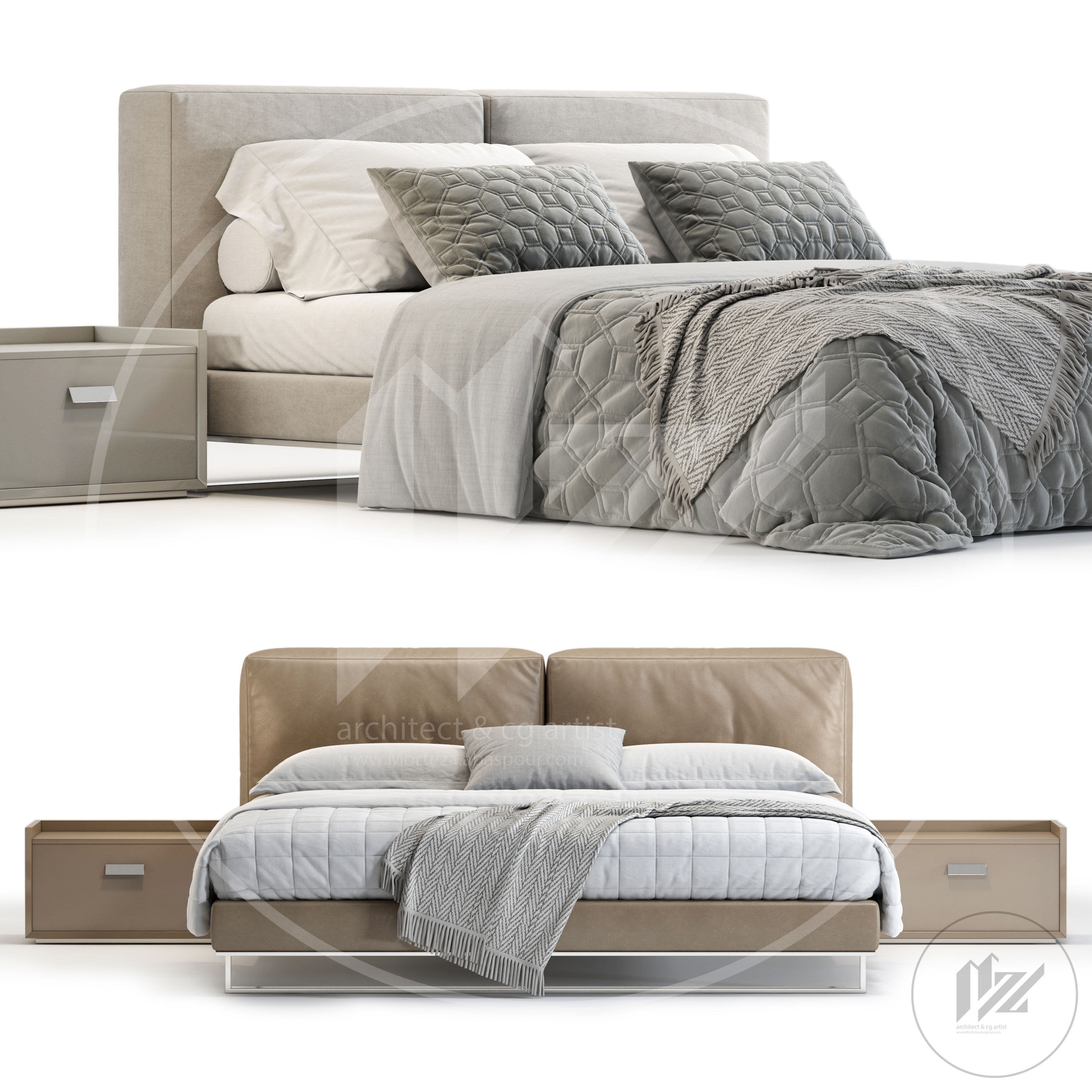 Alivar Echo Bed 3D model_3