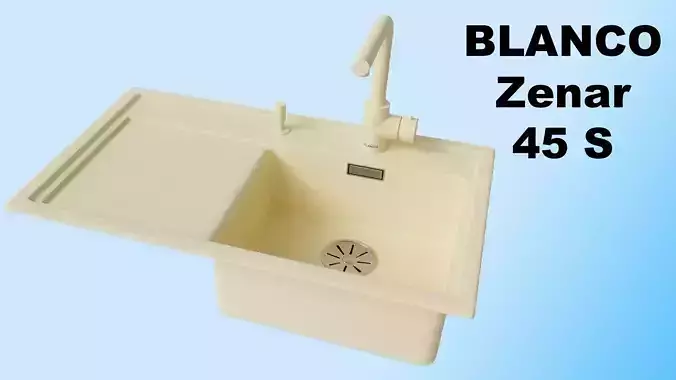 Blanco Kitchen Sink - Zenar 45 S Low-poly 3D model