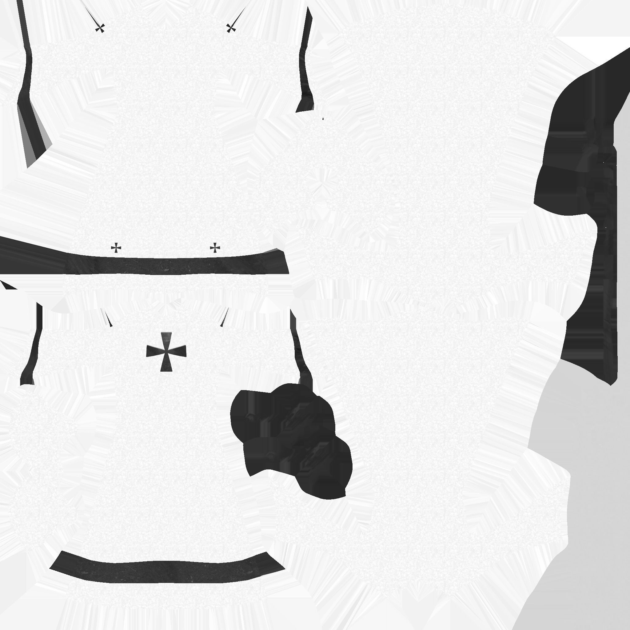 Priest Outfit A04 White Gold - Character Clothing Design Low-poly 3D model_25