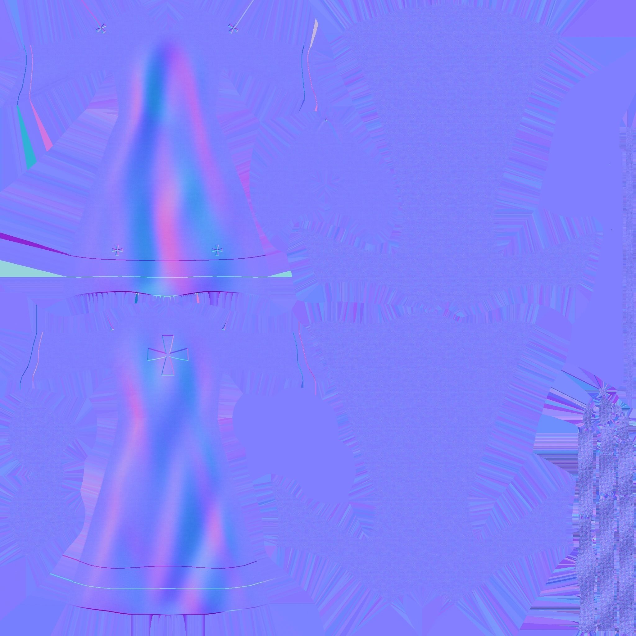 Priest Outfit A04 White Gold - Character Clothing Design Low-poly 3D model_27