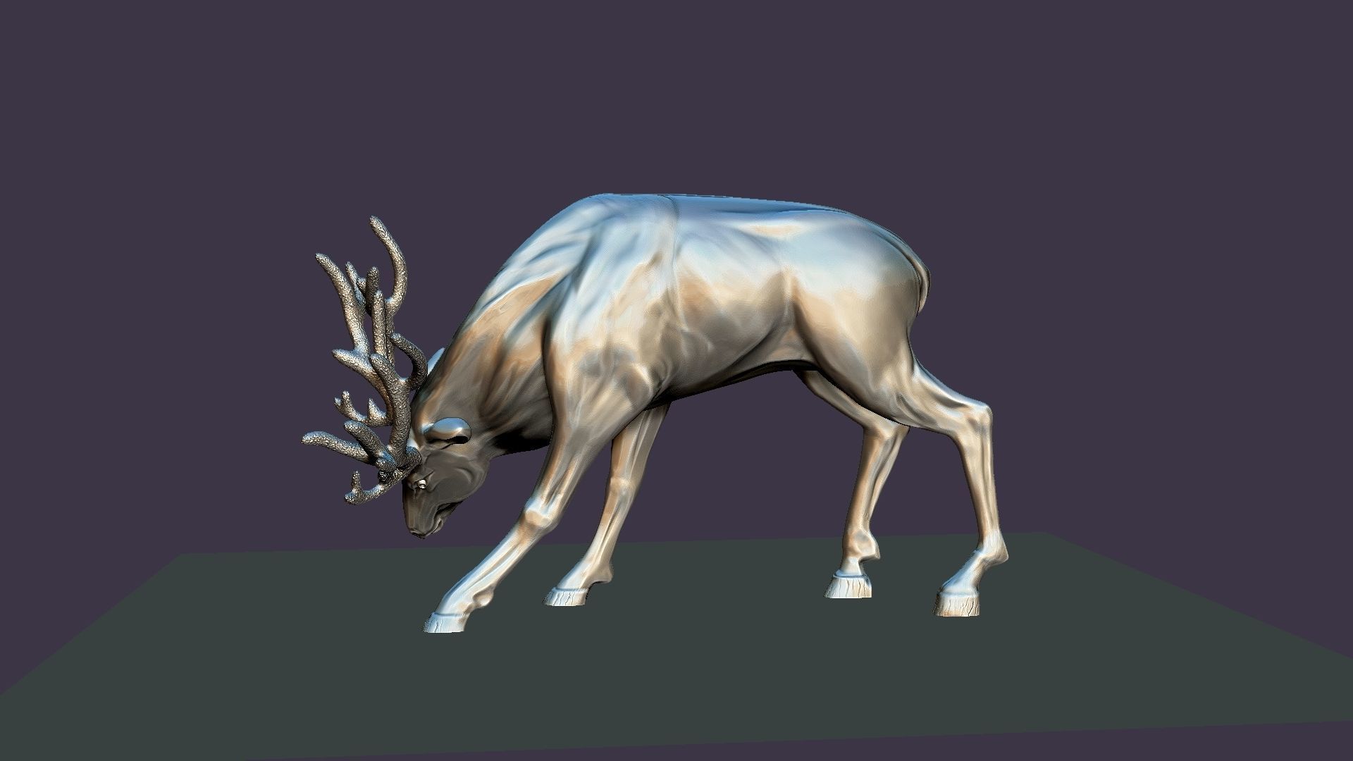 horned deer 3D print model_6