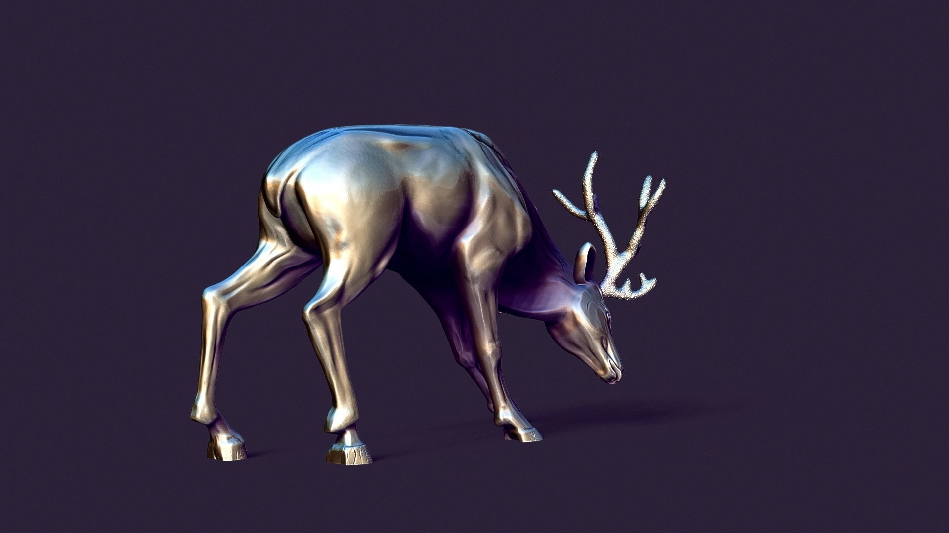 horned deer 3D print model_8